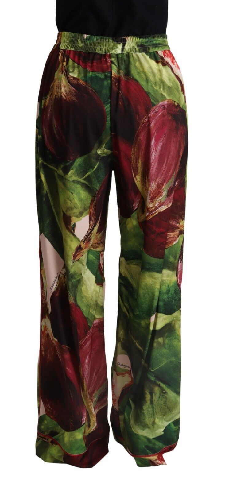 Dolce & Gabbana Multicolor Figue Mid Waist Wide Leg Pants