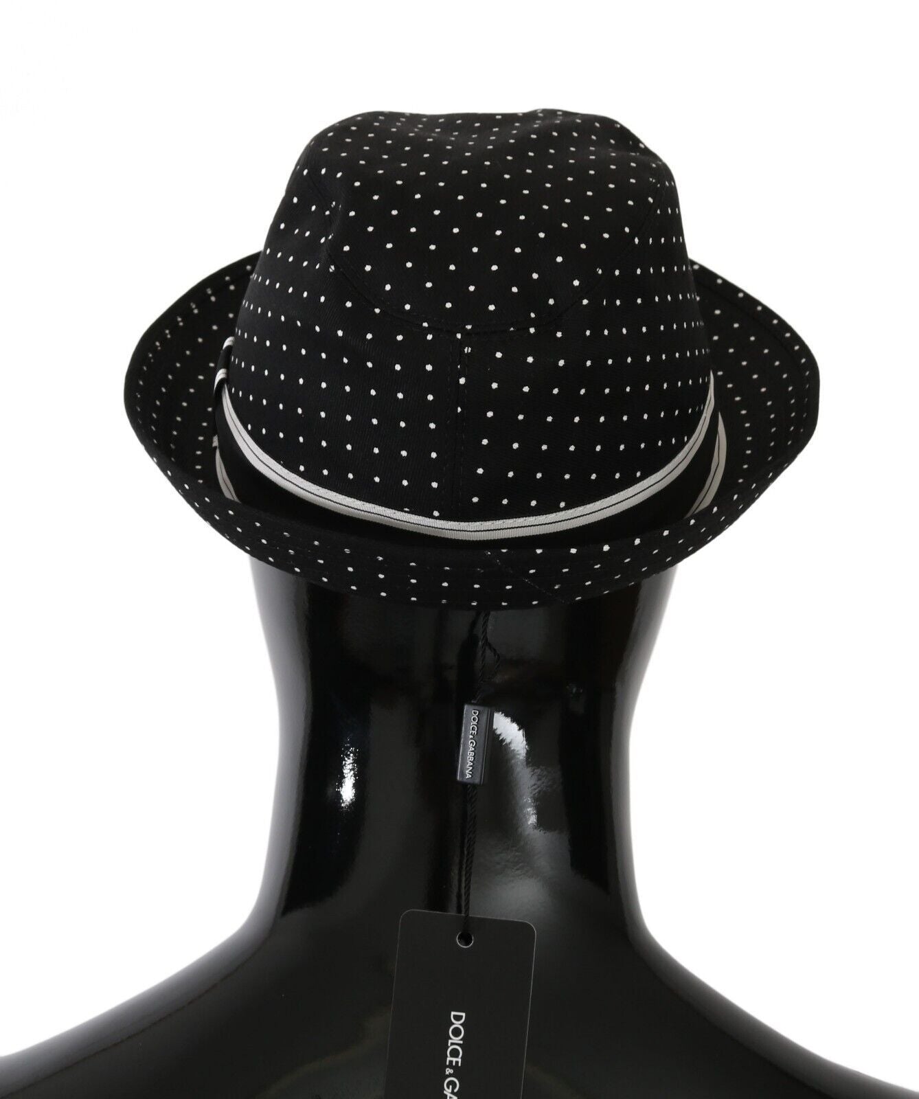 Dolce & Gabbana Elegant Black & White Dotted Fedora Hat