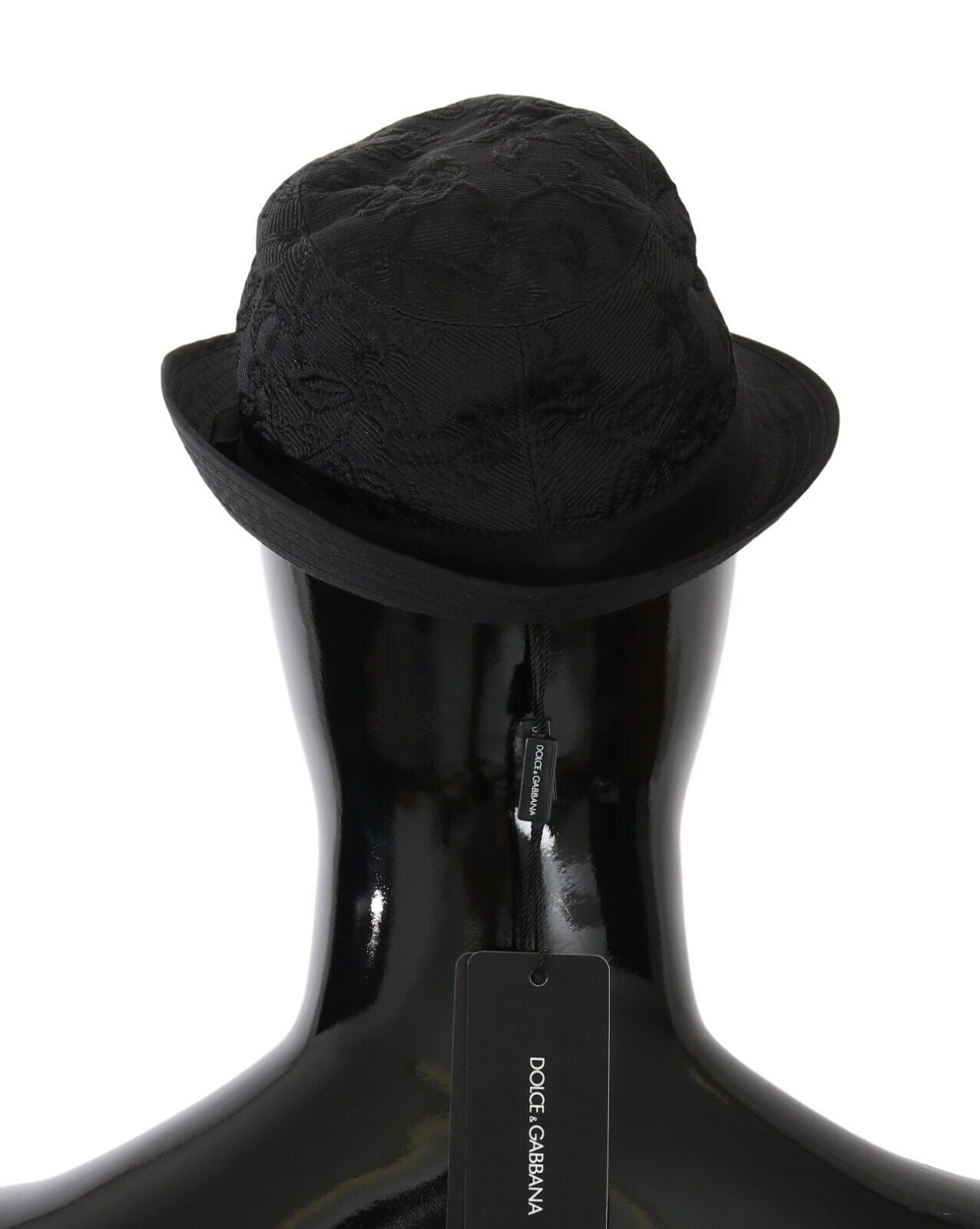 Dolce & Gabbana Floral Jacquard Fedora Hat in Black