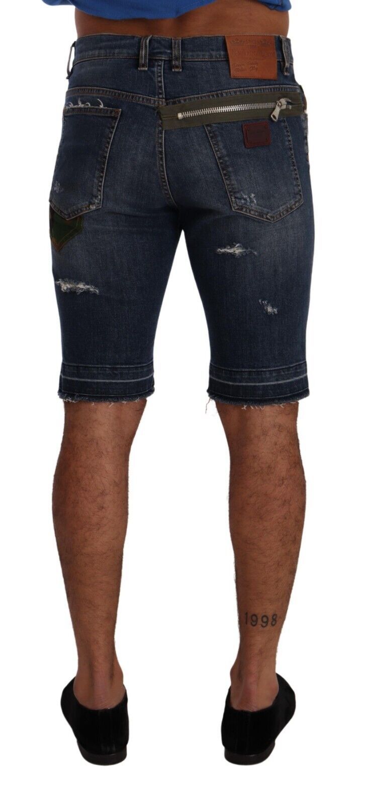 Dolce & Gabbana Elegant Dark Blue Denim Shorts for Men