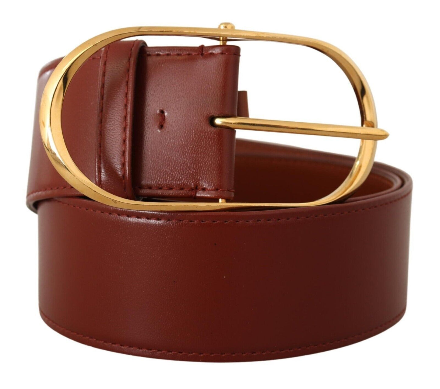 Dolce & Gabbana Elegant Leather Belt with Gold Buckle