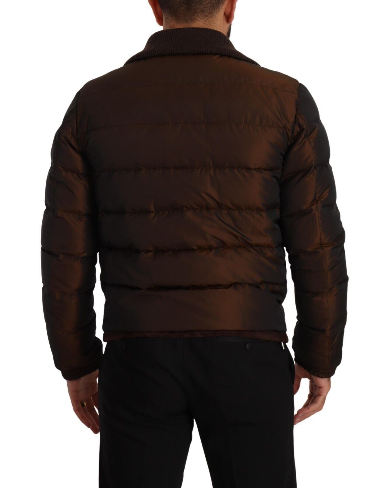 Dolce & Gabbana Elegant Brown Quilted Puffer Jacket