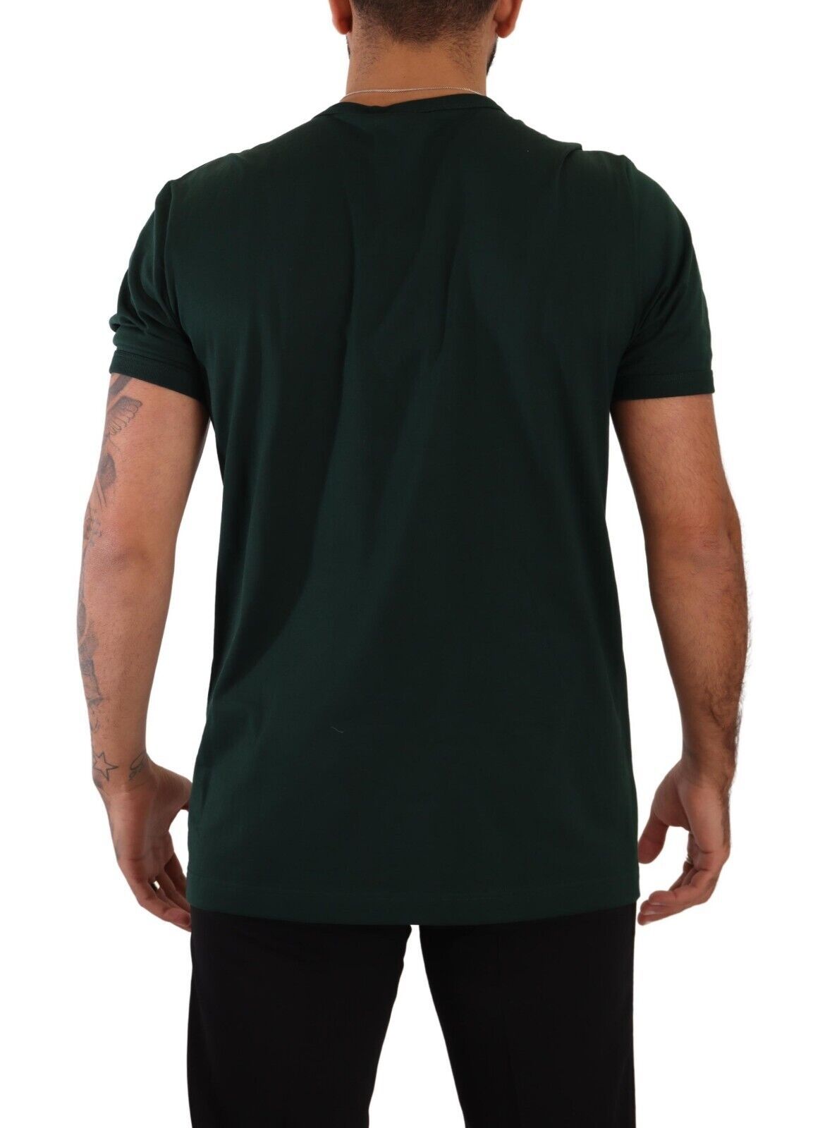 Dolce & Gabbana Elegant Dark Green Crew Neck Tee