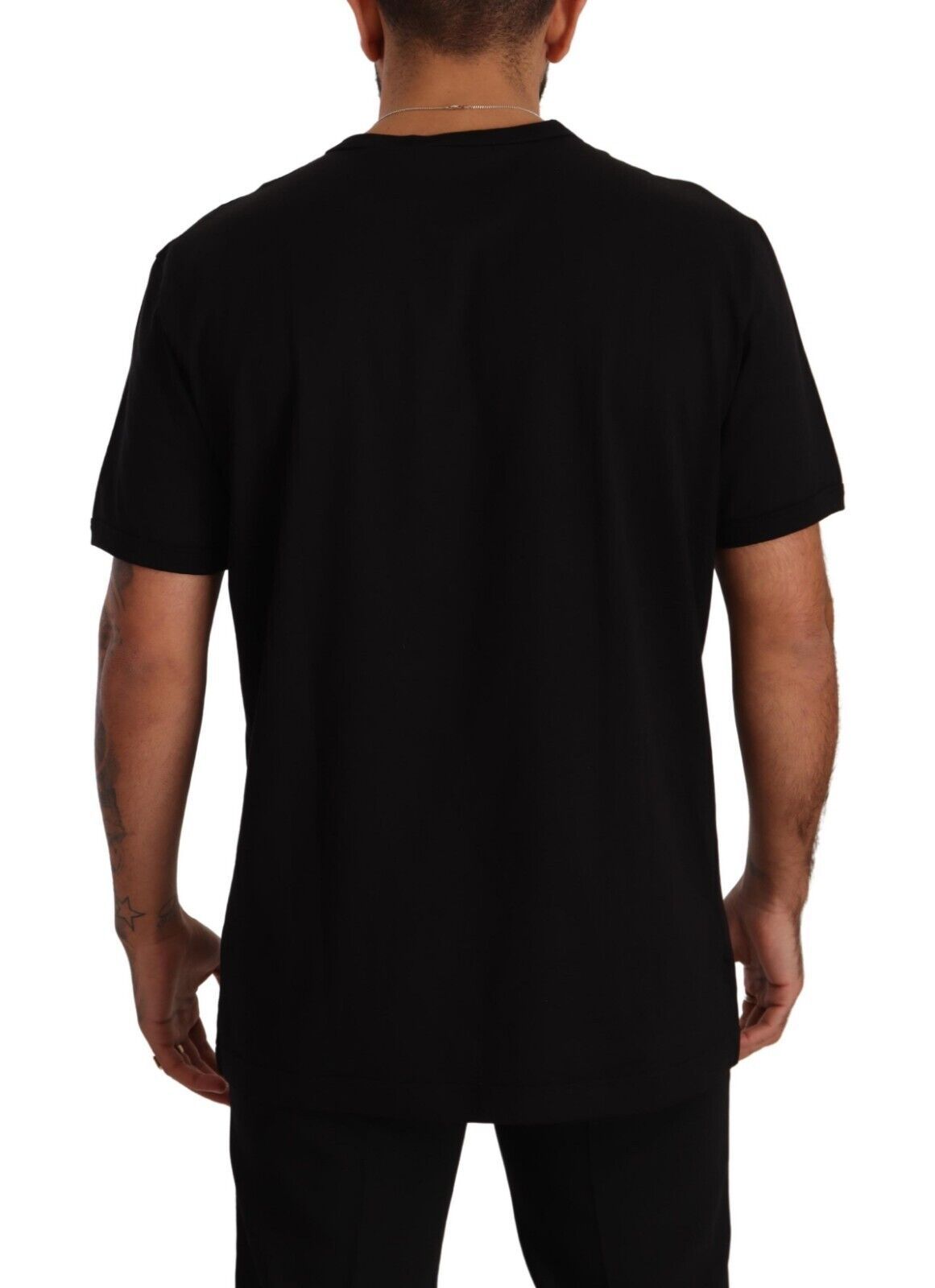 Dolce & Gabbana Elegant Black Logo Embroidered Cotton Tee