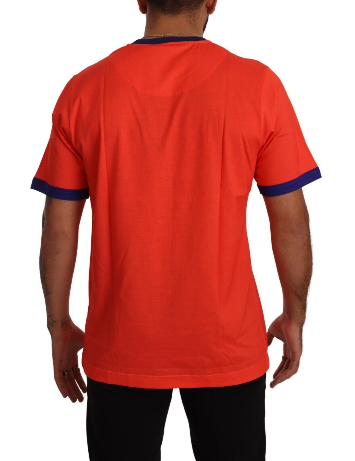 Dolce & Gabbana Elegant Orange Crew Neck Logo Tee