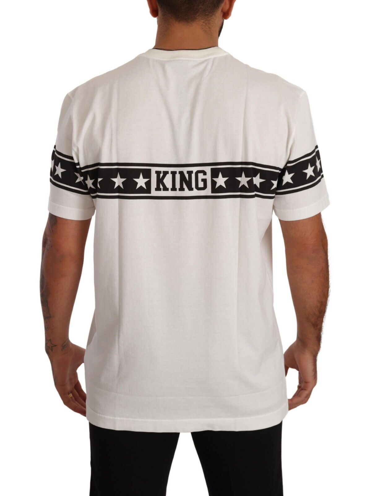 Dolce & Gabbana Stellar White Crew Neck Tee with Logo Detail