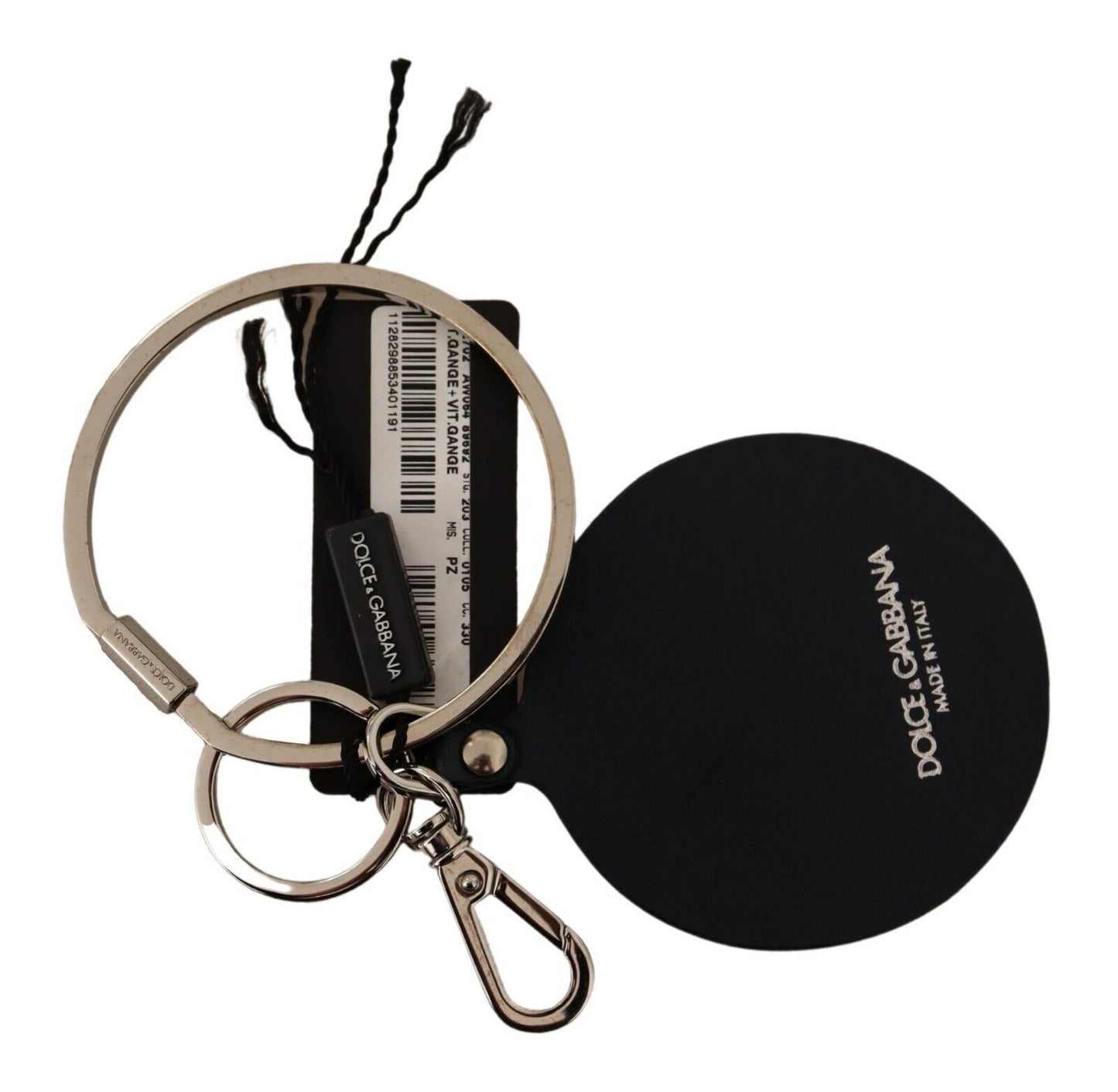 Dolce & Gabbana Elegant Black Leather Keychain