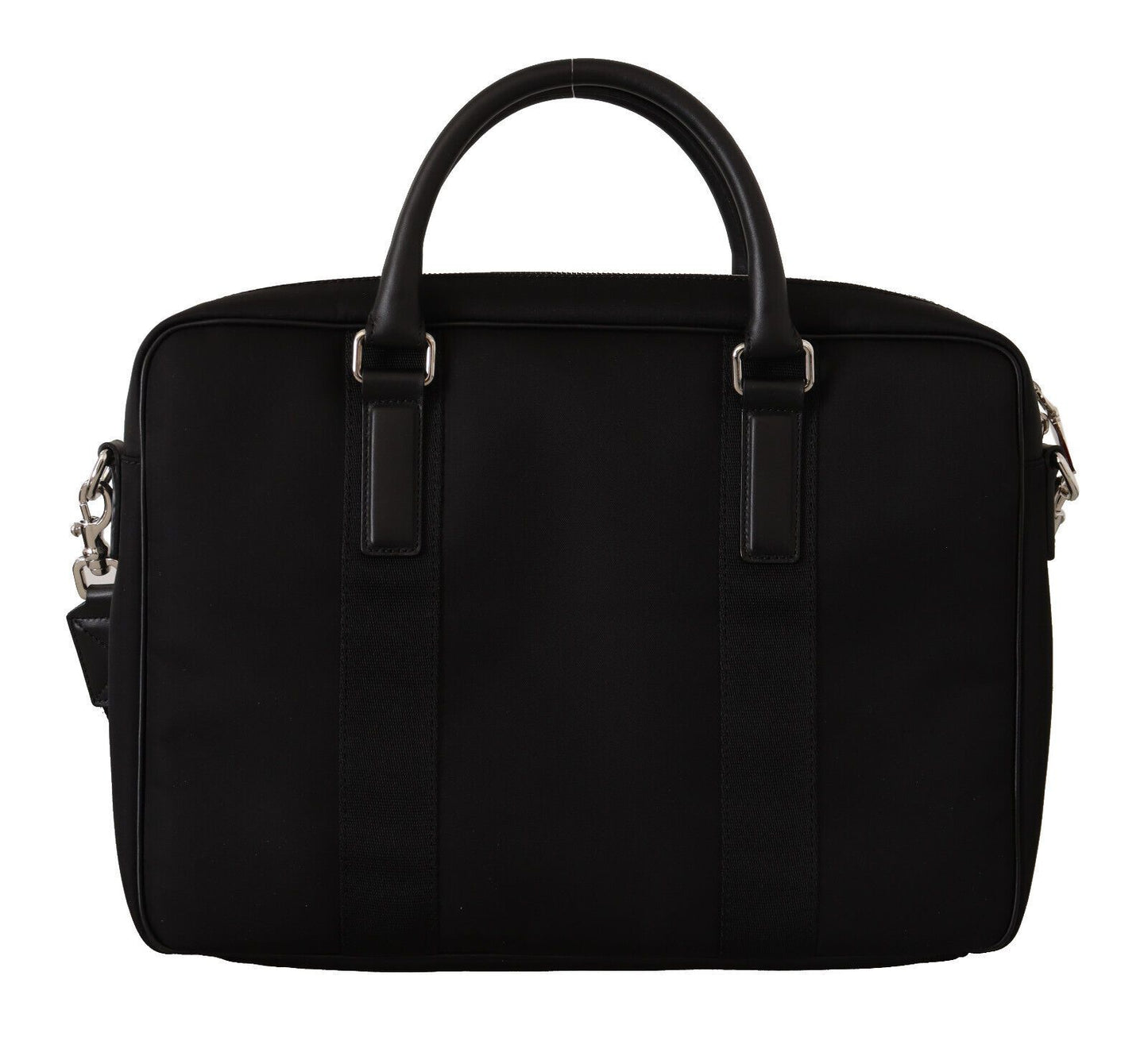 Dolce & Gabbana Sleek Black Leather Messenger Bag for Men