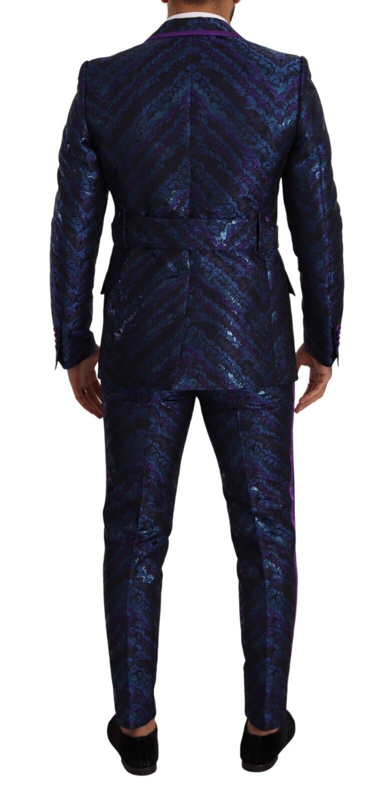 Dolce & Gabbana Metallic Blue Slim Fit Designer Suit