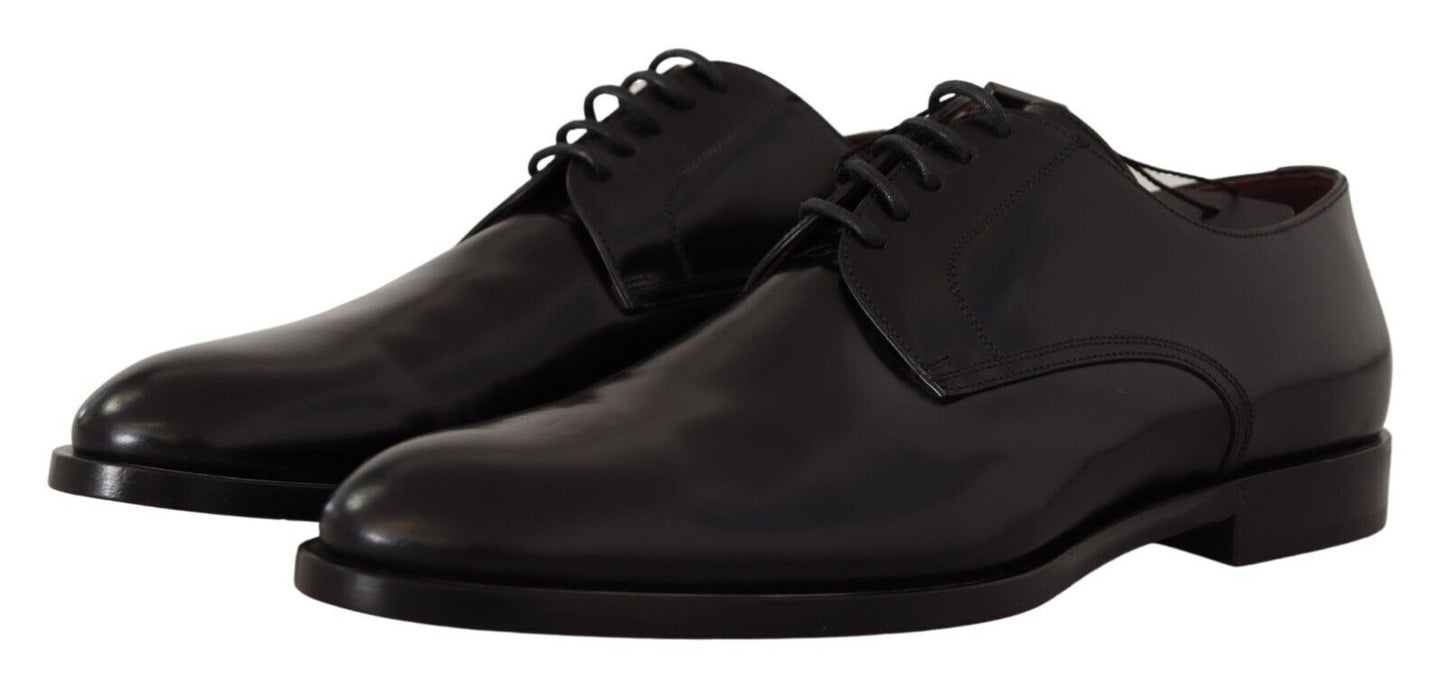 Dolce & Gabbana Elegant Black Leather Derby Formal Shoes