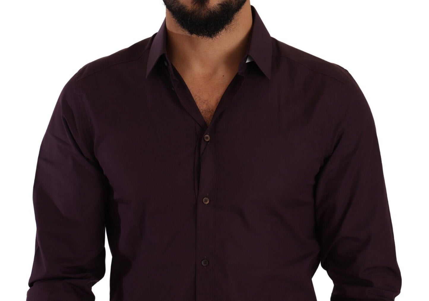 Dolce & Gabbana Elegant Purple Cotton Dress Shirt