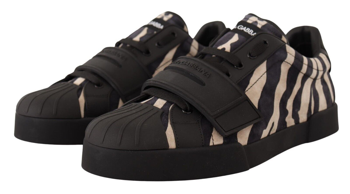 Dolce & Gabbana Zebra Inspired Suede Sneakers - Casual Luxury