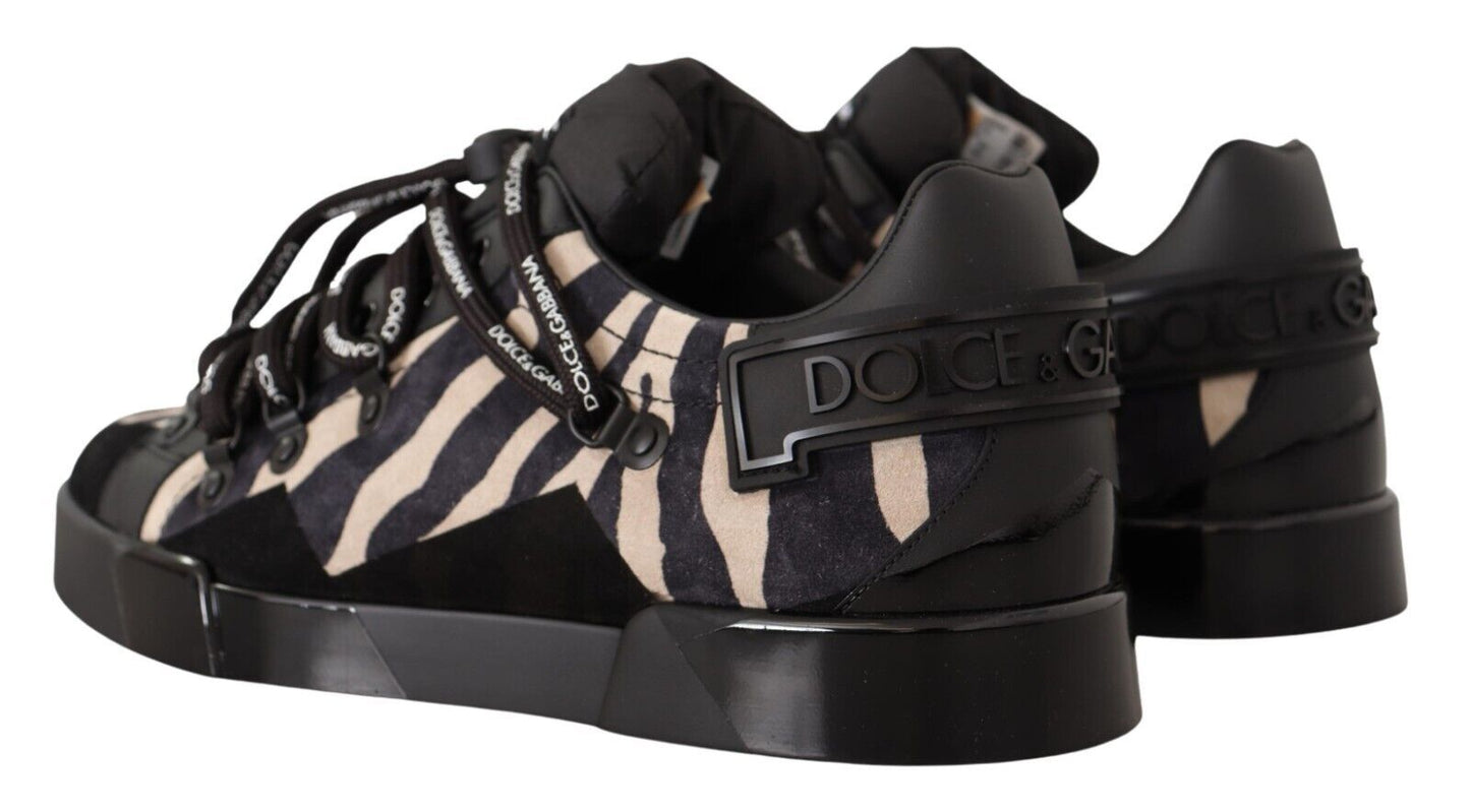 Dolce & Gabbana Zebra Suede Low Top Sneakers