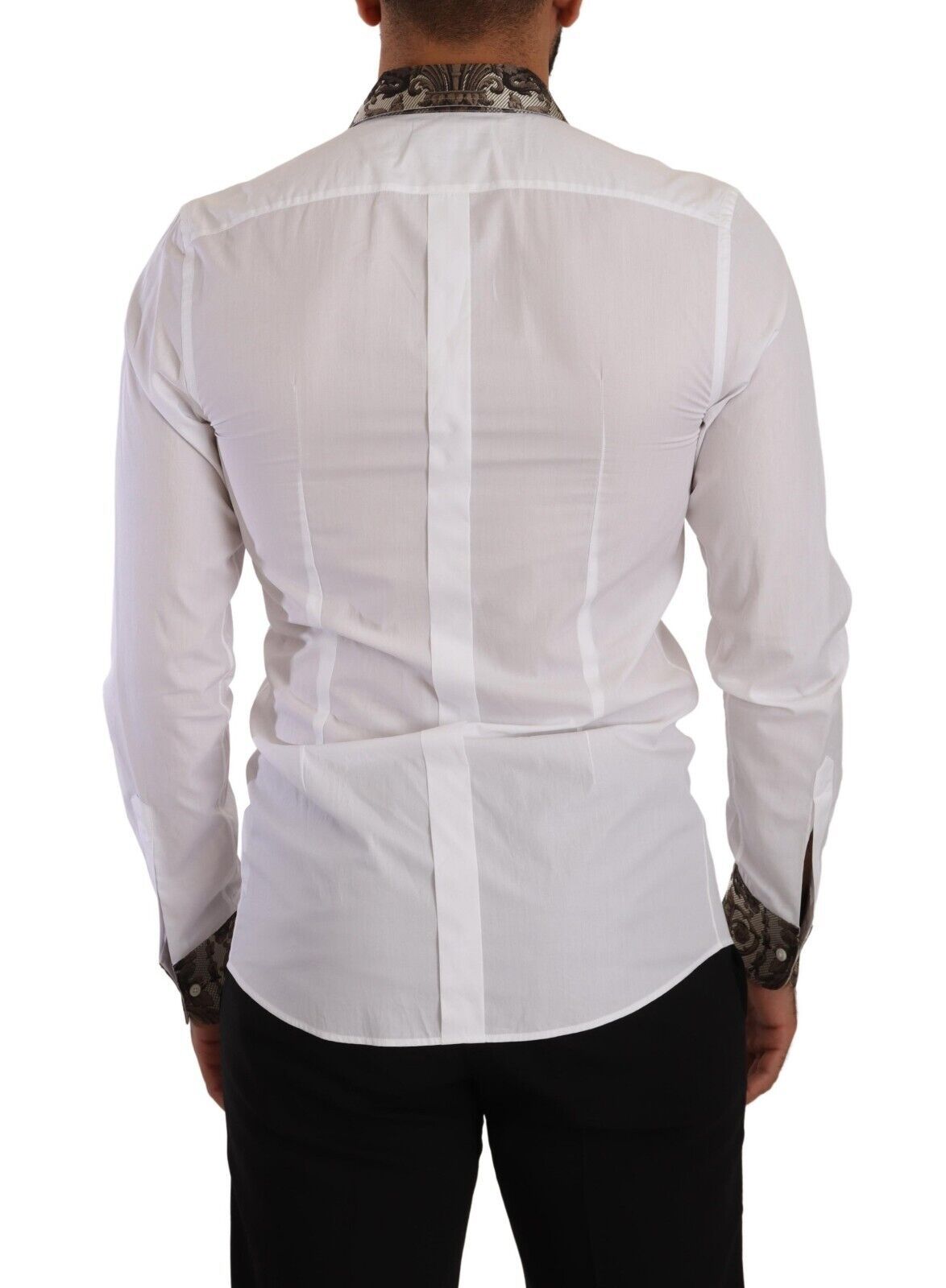 Dolce & Gabbana Elegant White Jacquard Dress Shirt