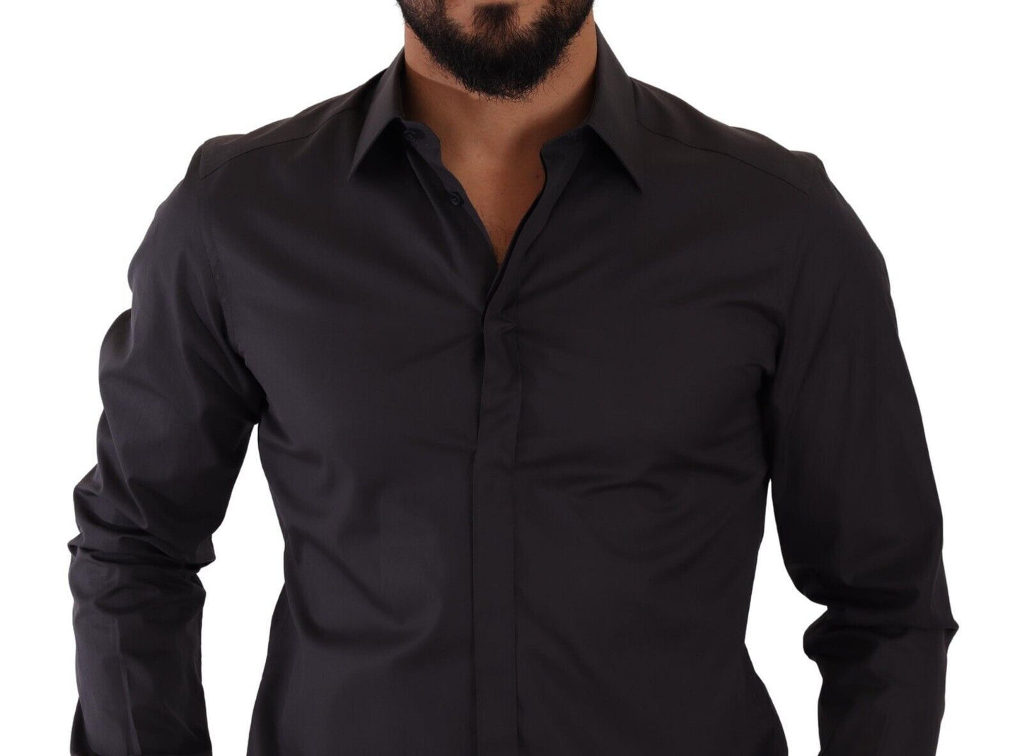 Dolce & Gabbana Elegant Slim Fit Blue Martini Dress Shirt