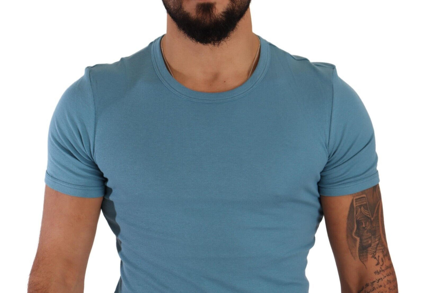 Dolce & Gabbana Elegant Blue Cotton Blend Round Neck Tee