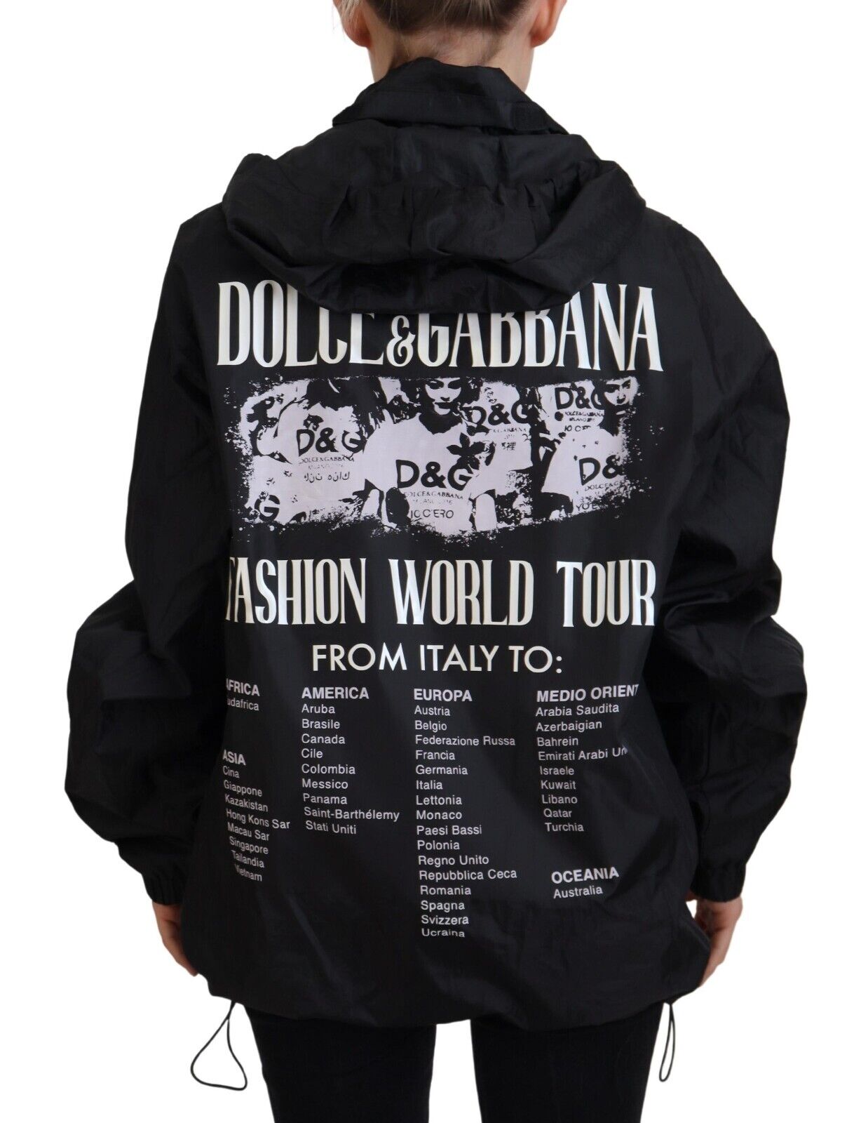 Dolce & Gabbana Sleek Black Nylon Bomber Jacket