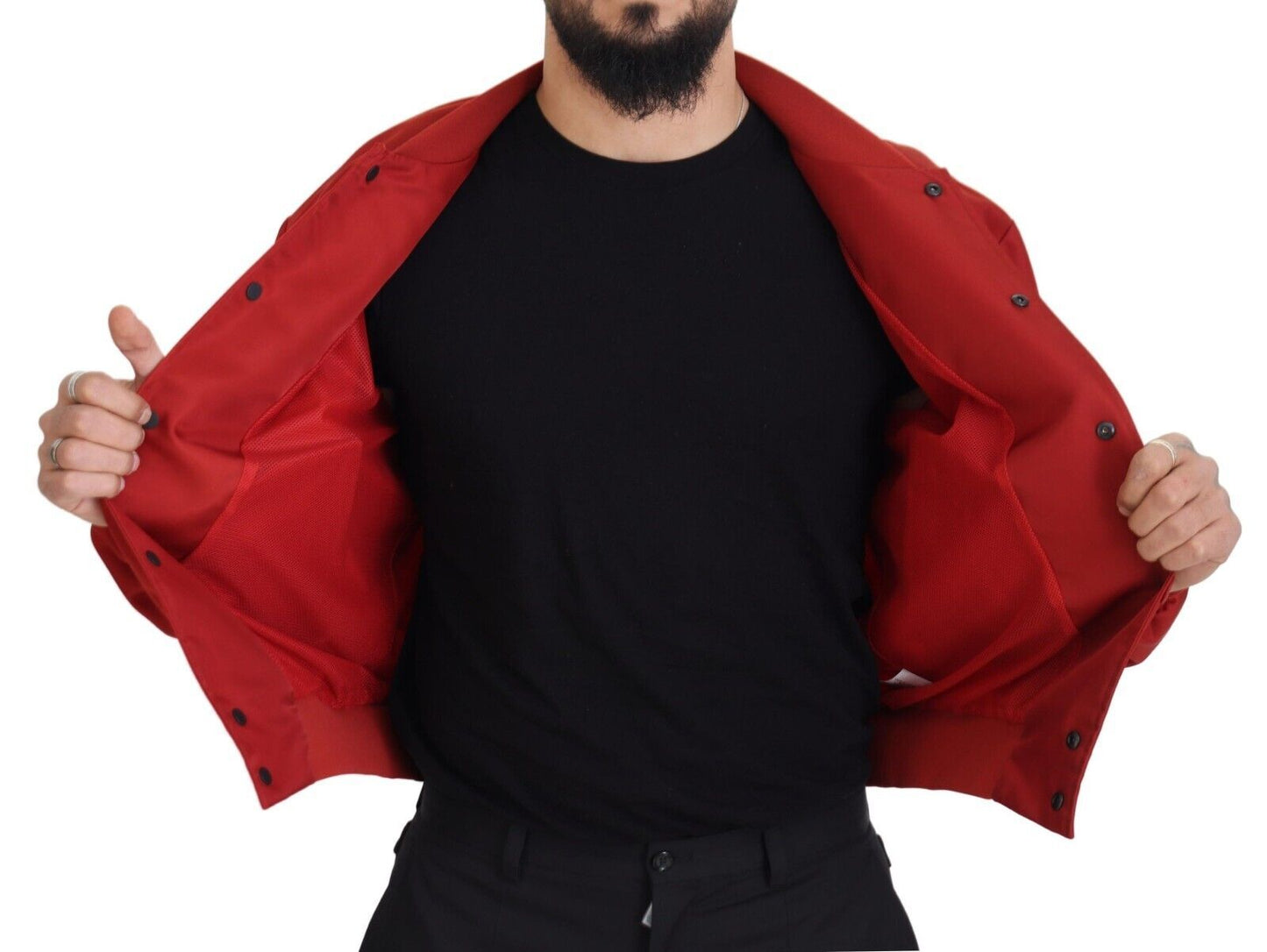 Dolce & Gabbana Radiant Red Nylon Bomber Jacket