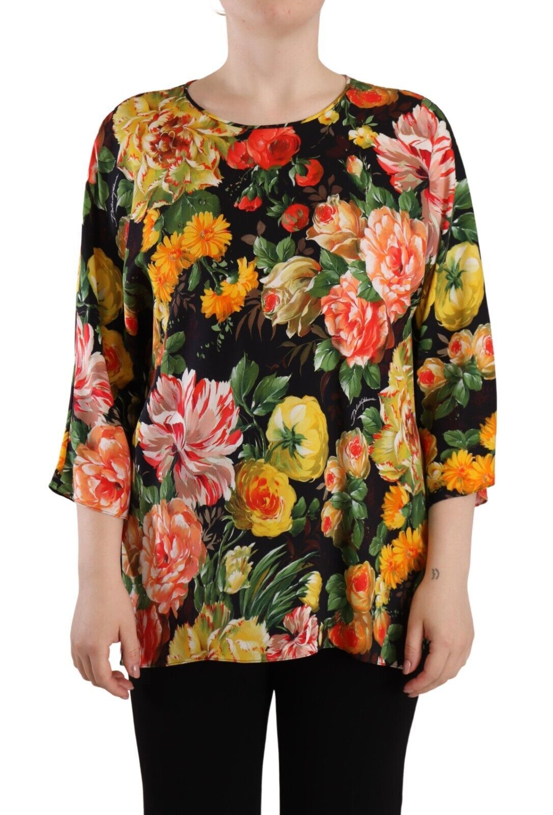 Dolce & Gabbana Exquisite Multicolor Elbow Sleeve Blouse