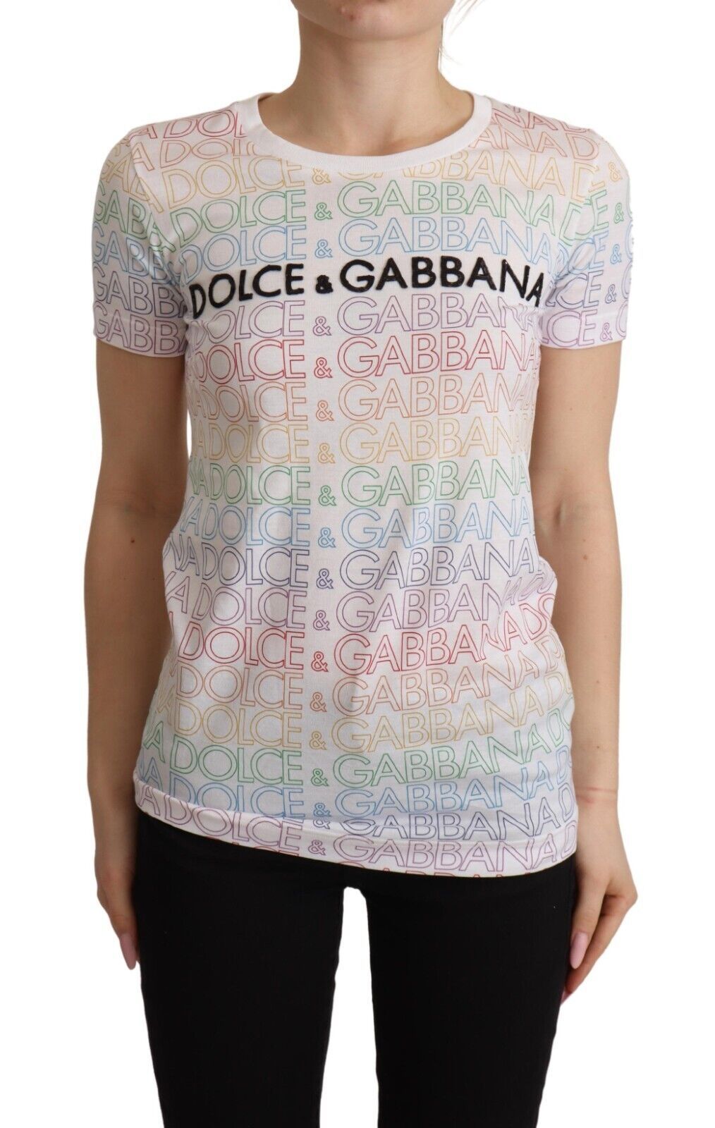 Dolce & Gabbana Chic White Logo Tee with Italian Flair