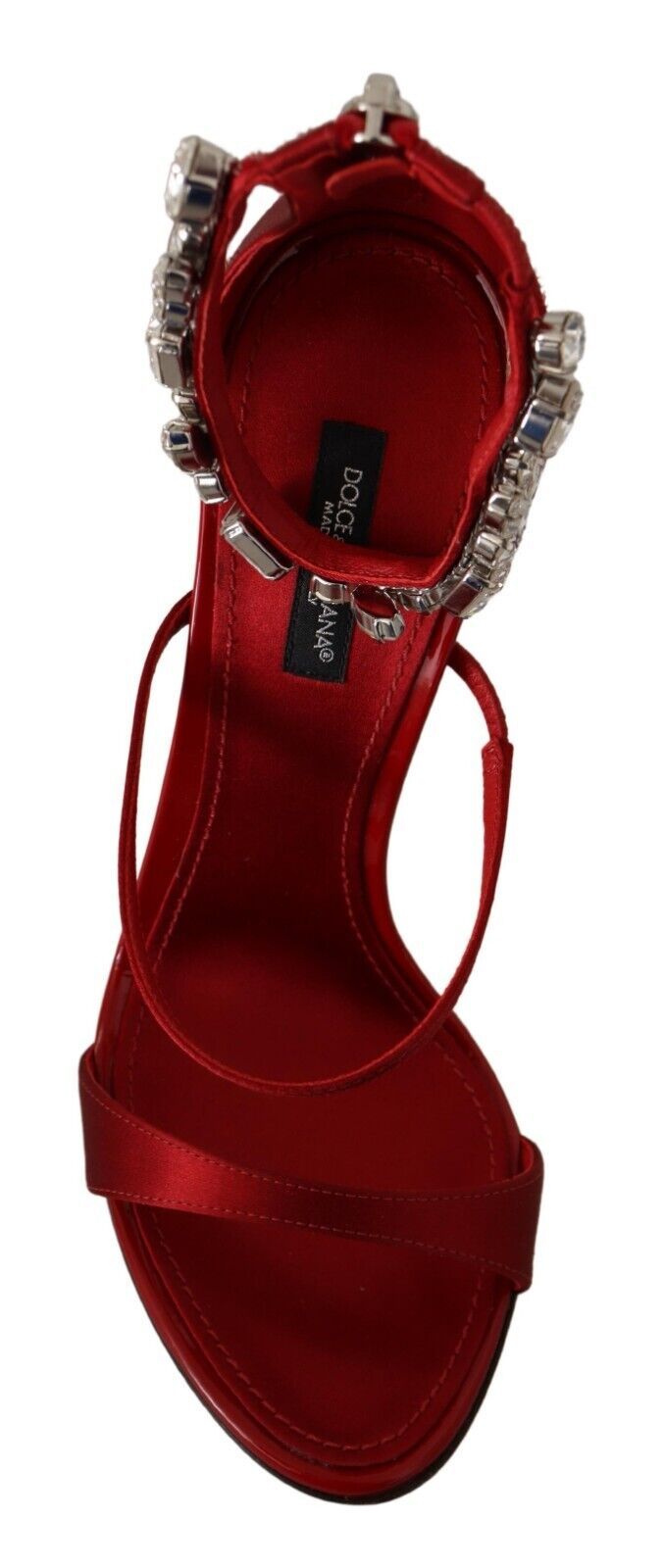 Dolce & Gabbana Crystal-Embellished Red Heeled Sandals