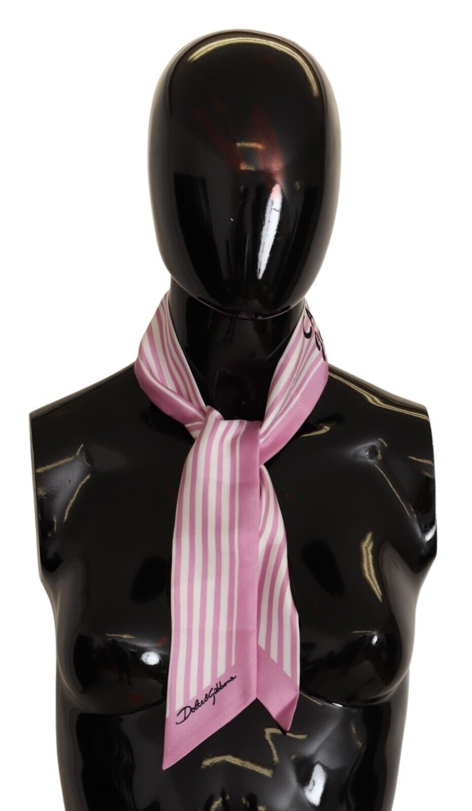 Dolce & Gabbana Silk Striped Cannes Jet'aime Scarf