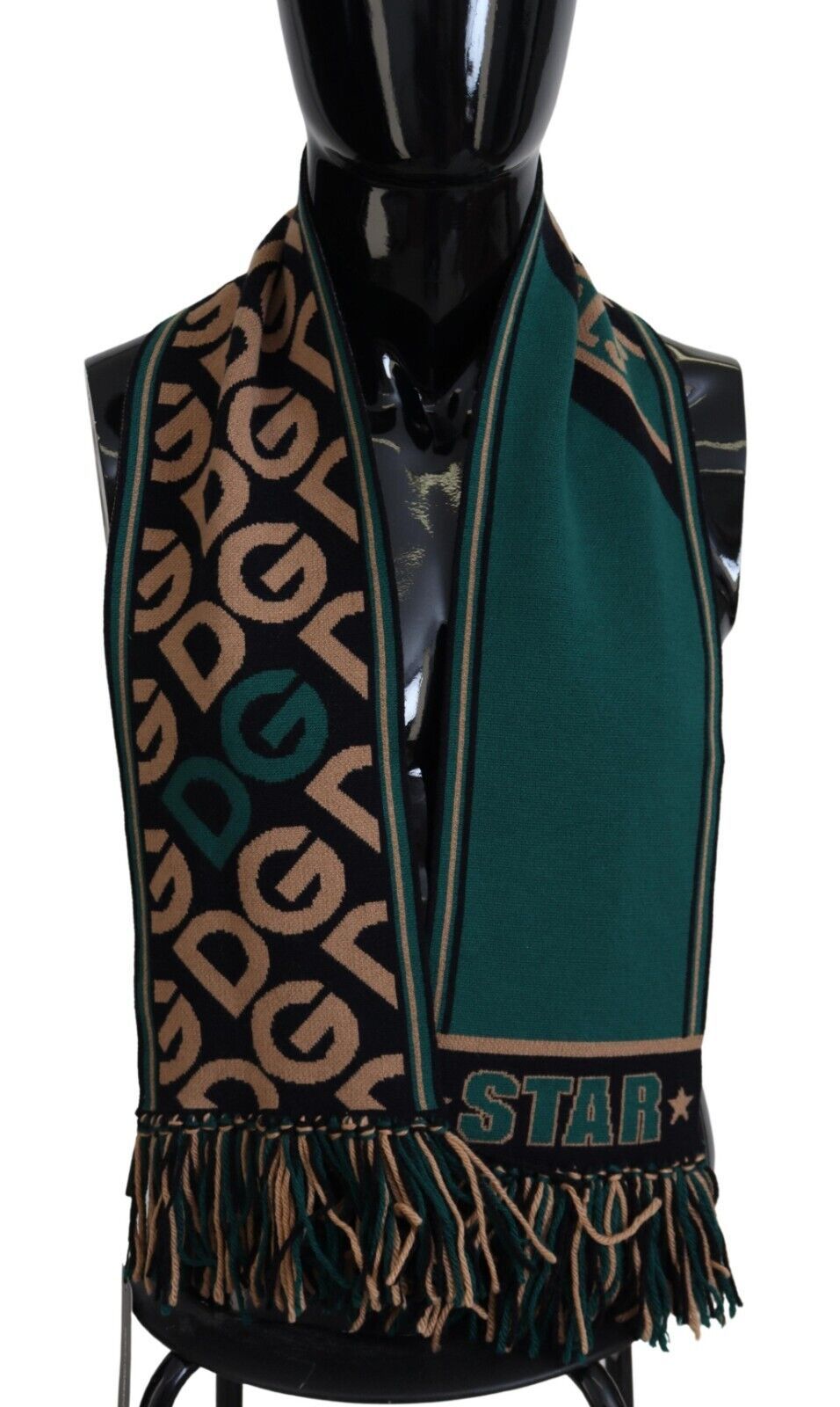 Dolce & Gabbana Elegant Green Wool Cashmere Men's Scarf