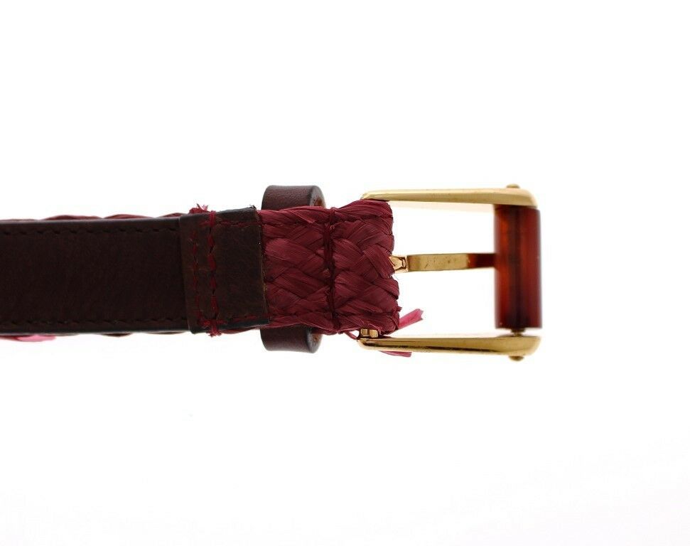 Dolce & Gabbana Chic Pink Viscose-Leather Belt