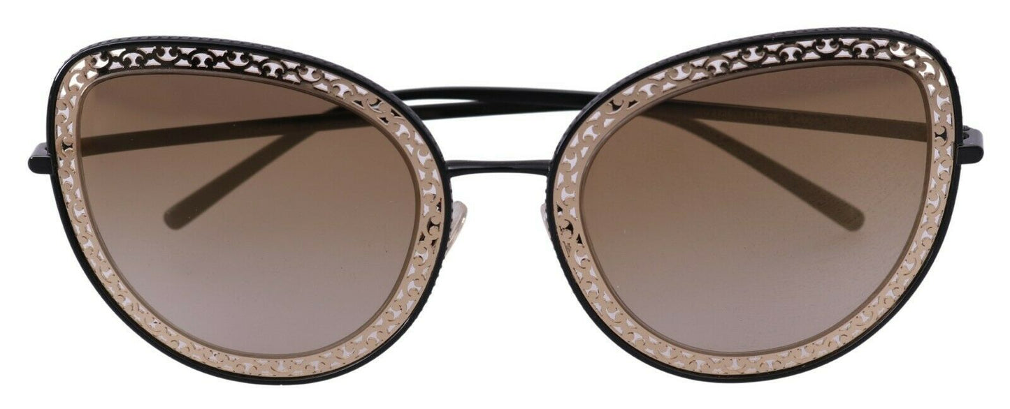 Dolce & Gabbana Chic Black Gold Gradient Sunglasses