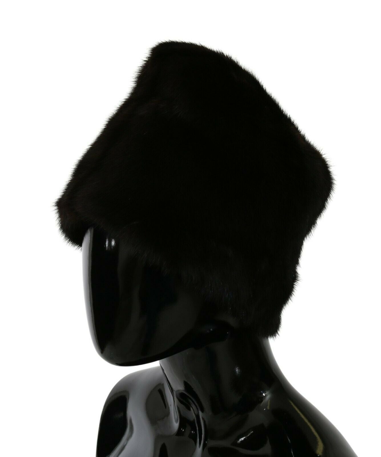 Dolce & Gabbana Black Silk Mink Fur Women Beanie Hat