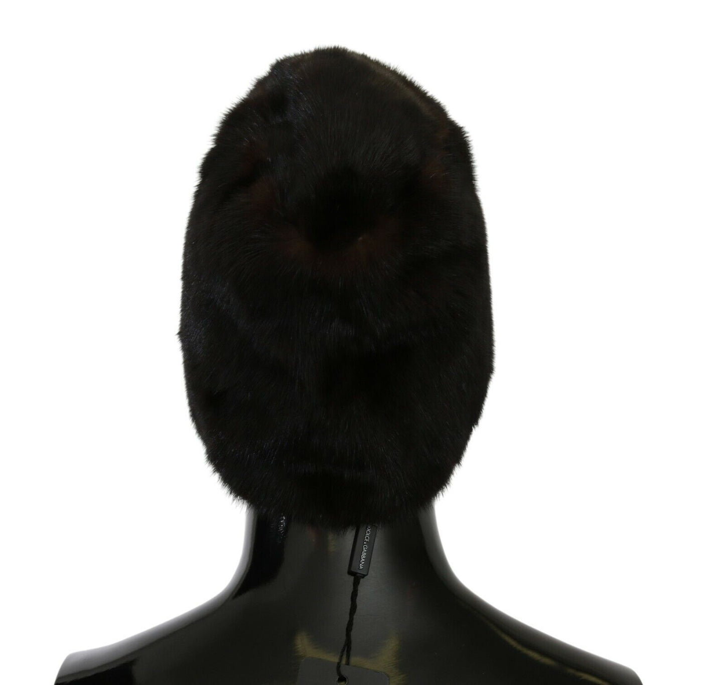 Dolce & Gabbana Black Silk Mink Fur Women Beanie Hat