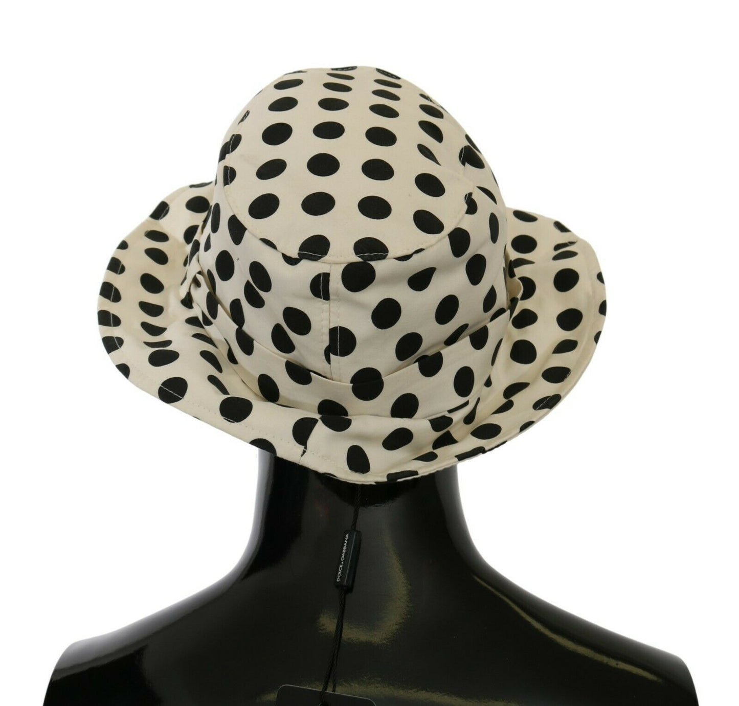 Dolce & Gabbana White 100% Cotton Polka Dot Design Trilby Hat