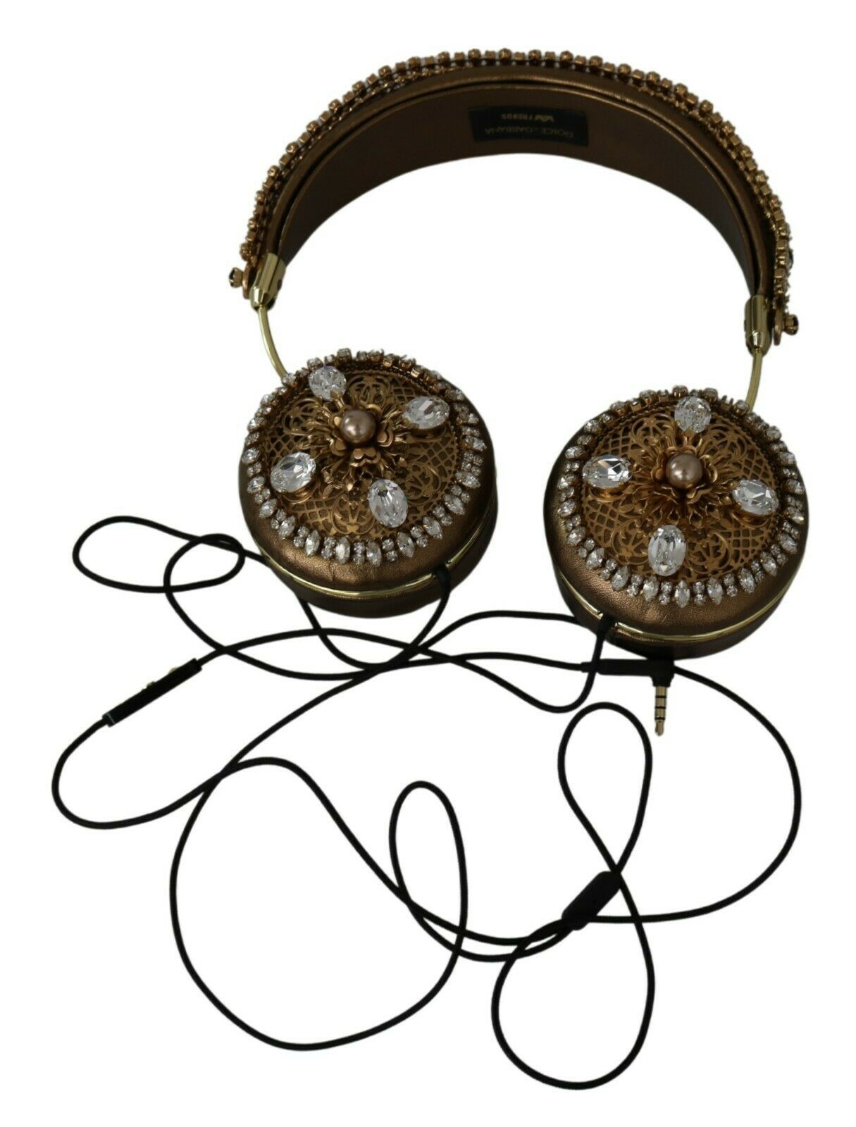 Dolce & Gabbana Stunning Gold Crystal Embellished Headphones