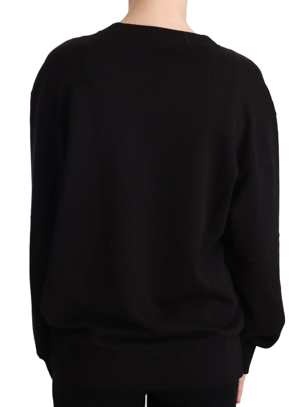 Dolce & Gabbana Elegant Black Crystal Logo Sweatshirt