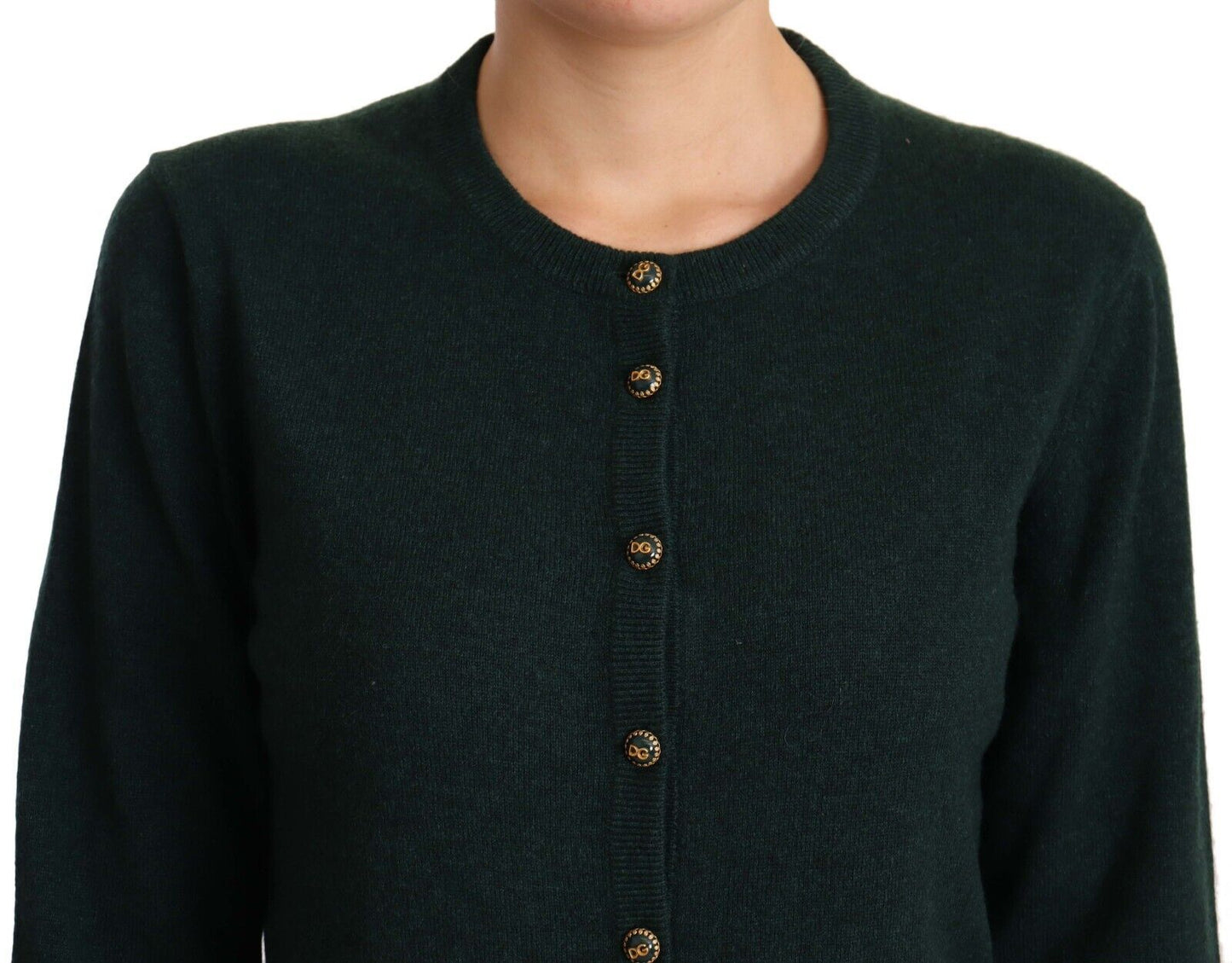 Dolce & Gabbana Elegant Cashmere Green Cardigan