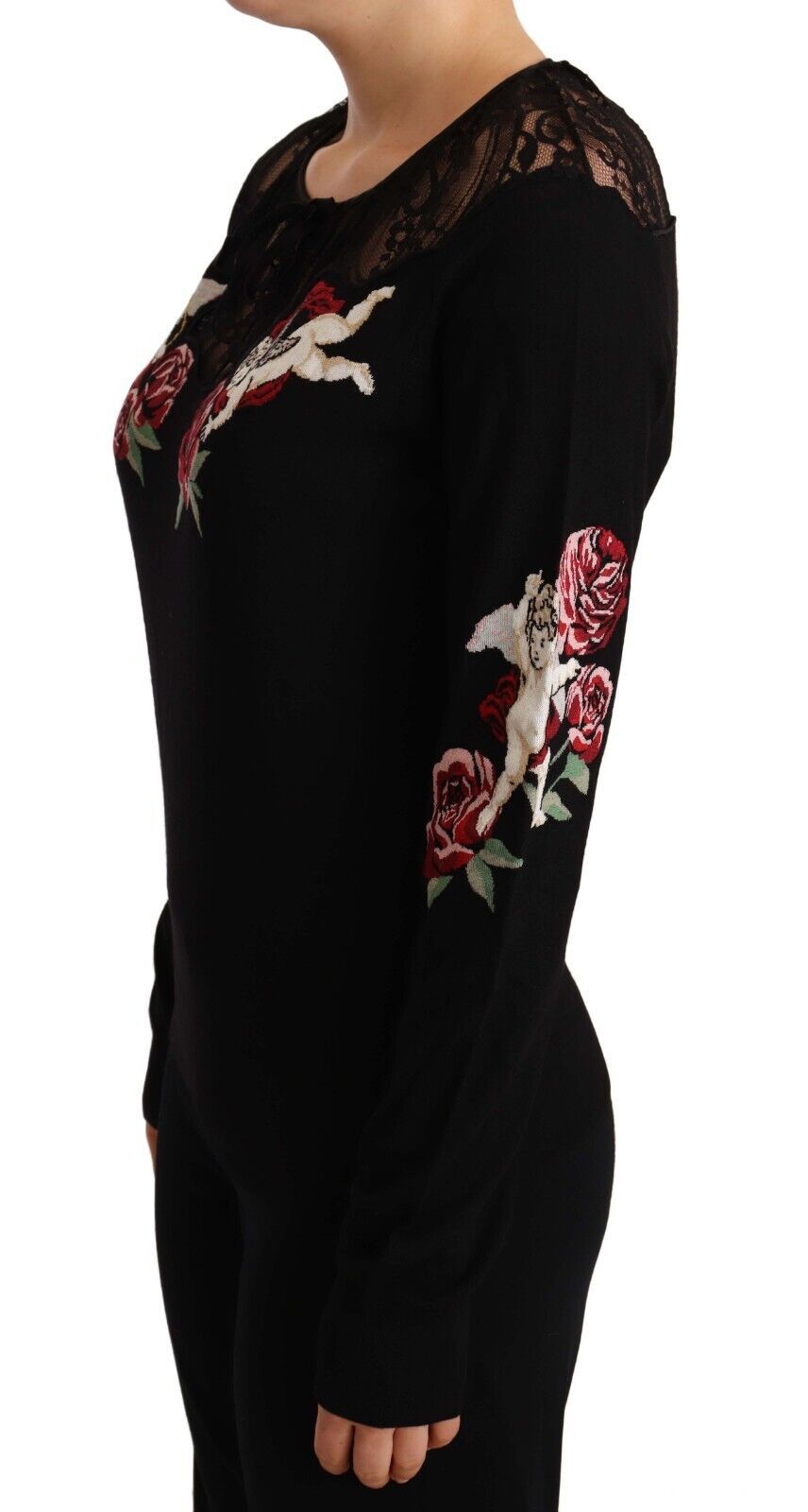 Dolce & Gabbana Angelic Rose Embroidered Pullover Sweater