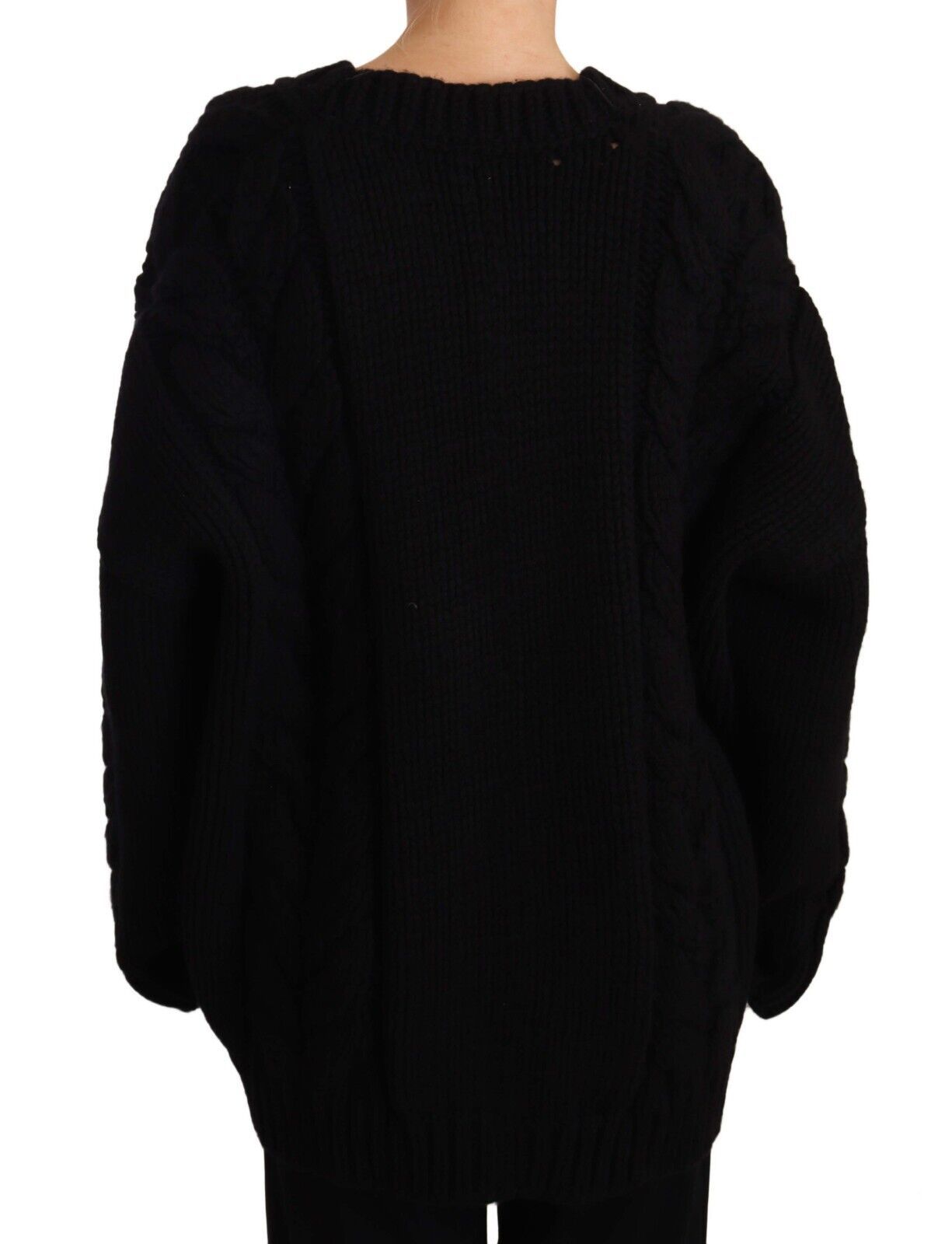 Dolce & Gabbana Elegant Black Virgin Wool Cashmere Cardigan