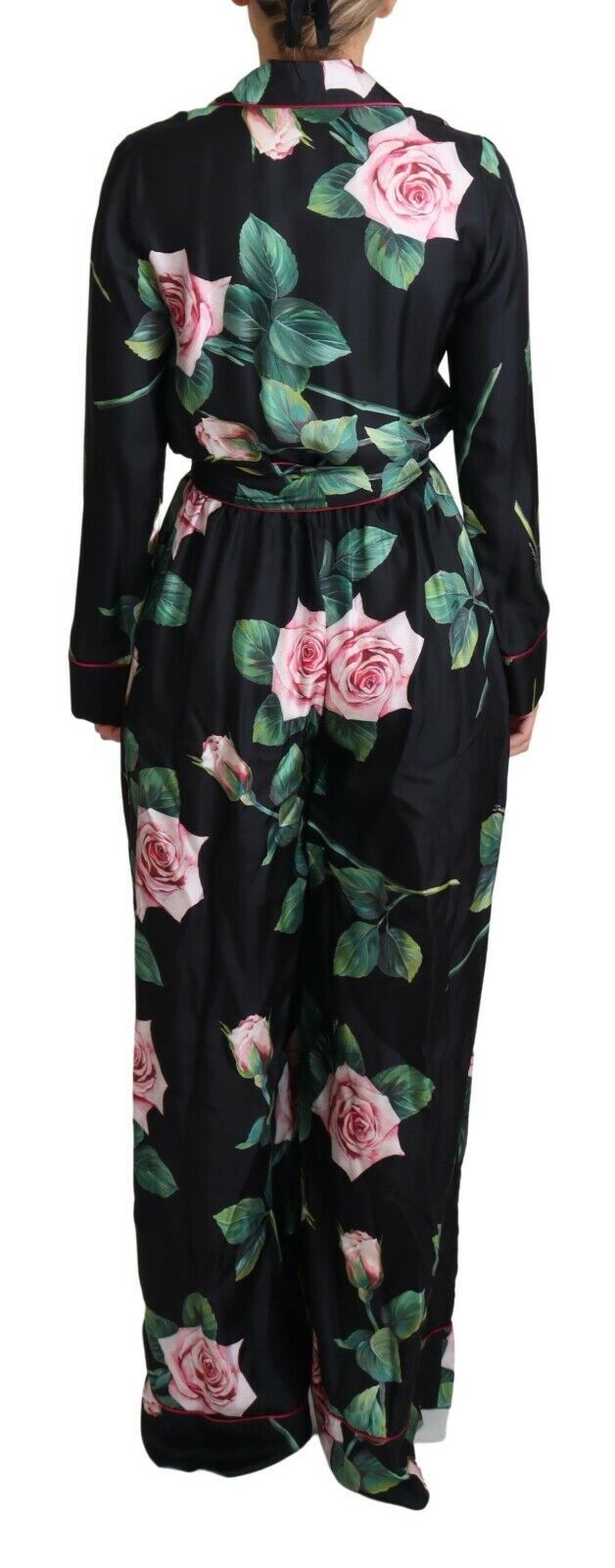 Dolce & Gabbana Elegant Silk Jumpsuit with Rose Print