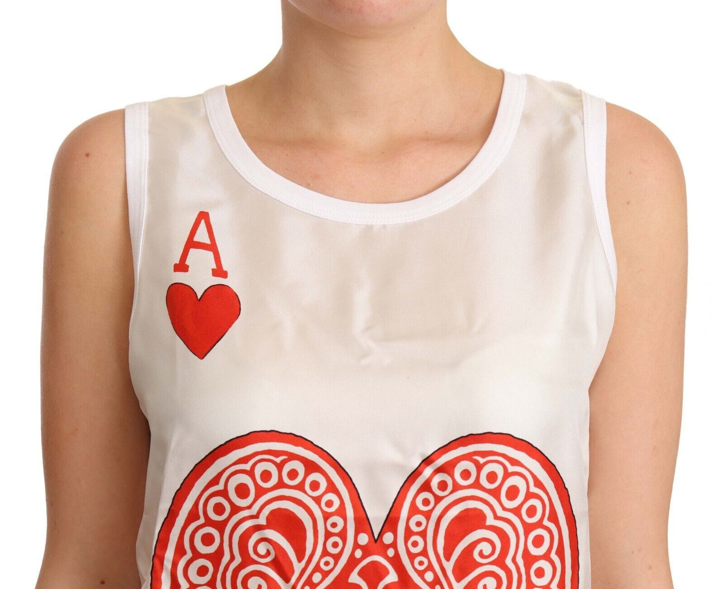 Dolce & Gabbana Elegant Sleeveless Ace of Hearts Tank Top