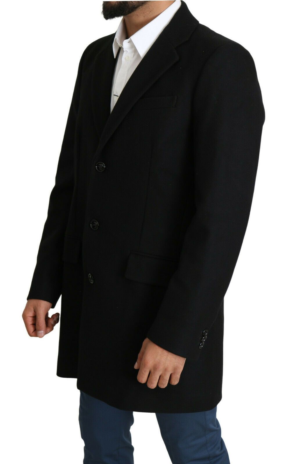 Dolce & Gabbana Elegant Single-Breasted Wool Long Coat