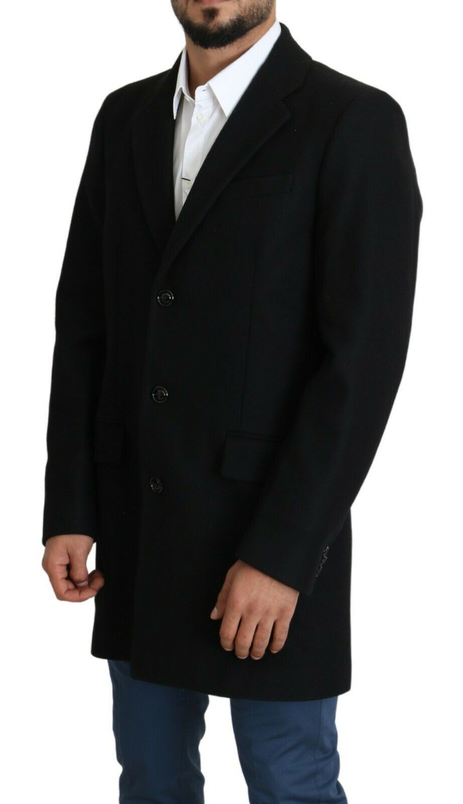 Dolce & Gabbana Elegant Single-Breasted Wool Long Coat