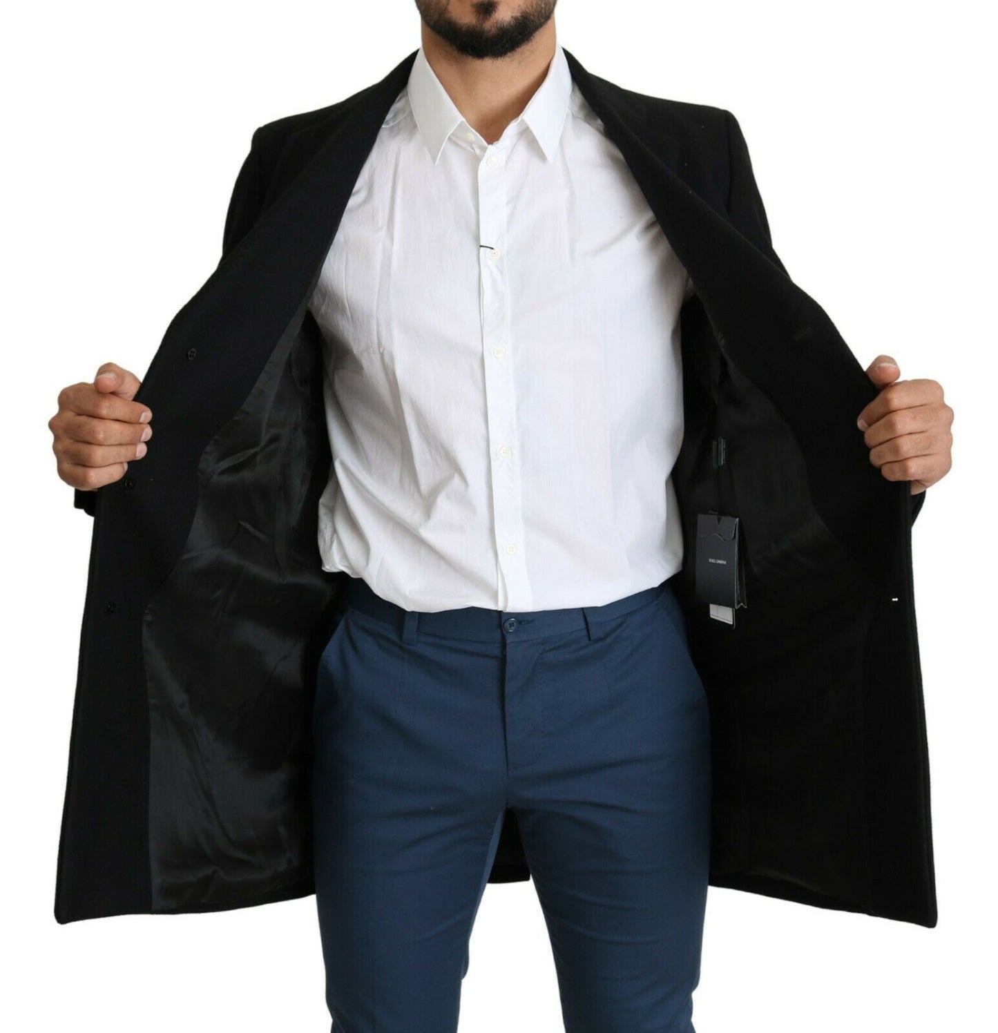 Dolce & Gabbana Elegant Single-Breasted Wool Long Coat