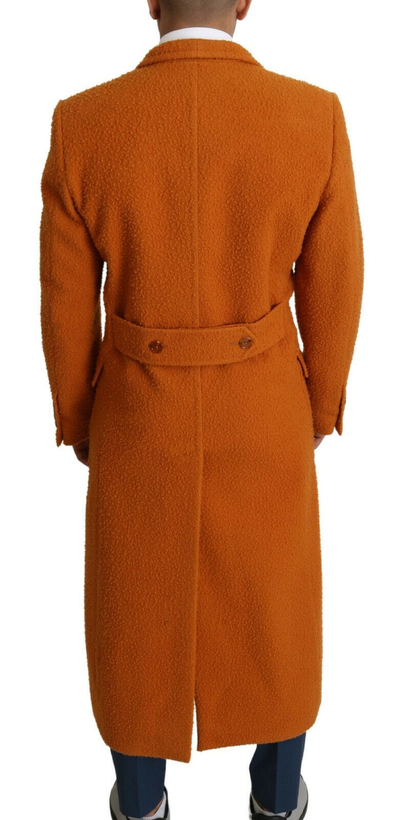 Dolce & Gabbana Elegant Orange Wool Trench Coat