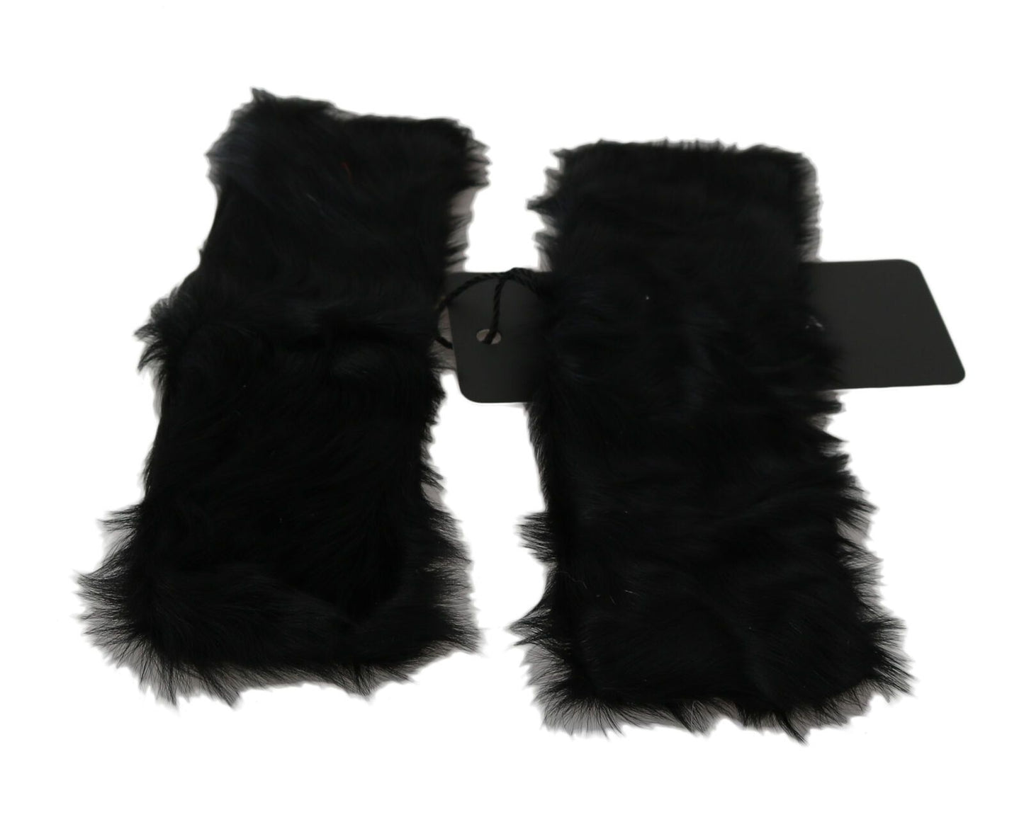 Dolce & Gabbana Elegant Black Lamb Fur Cuff Bracelet