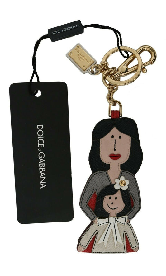 Dolce & Gabbana Exquisite Gold & Gray Keychain Accessory