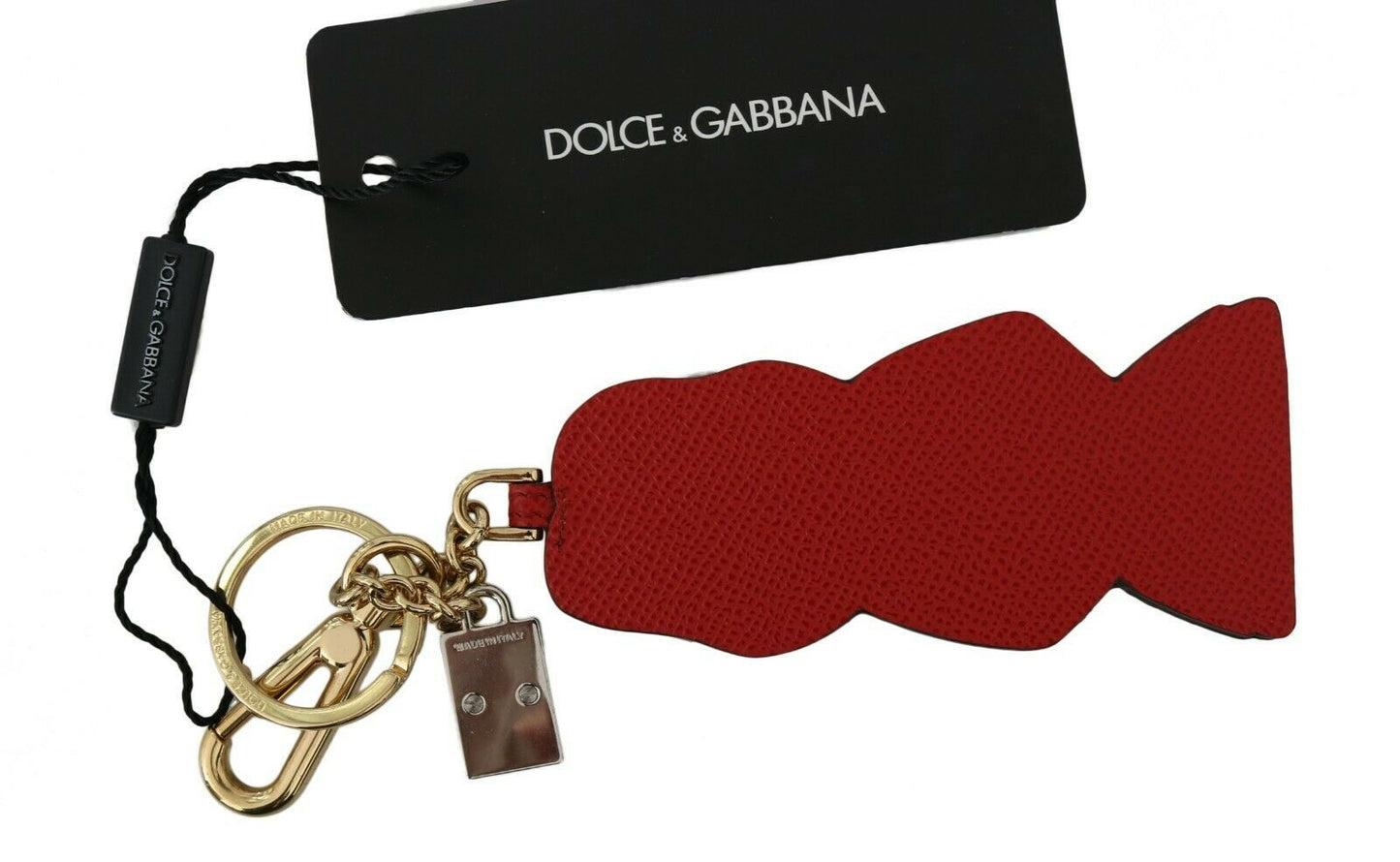 Dolce & Gabbana Exquisite Gold & Gray Keychain Accessory