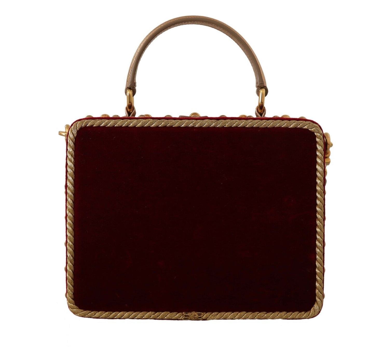 Dolce & Gabbana Opulent Gold and Bordeaux Box Shoulder Bag