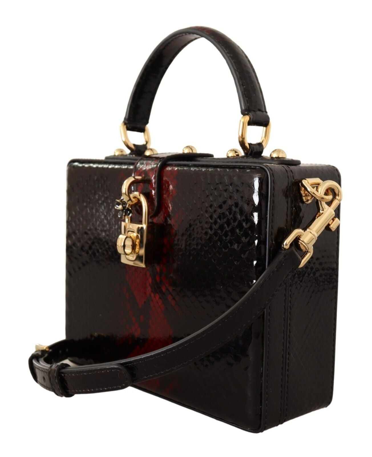 Dolce & Gabbana Stunning Gold Detail Black Bordeaux Box Bag