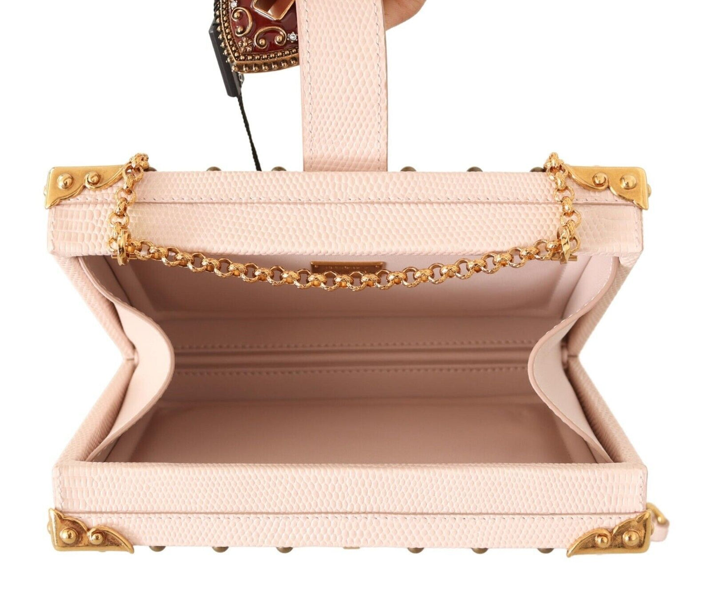 Dolce & Gabbana Elegant Pink Python Leather Clutch