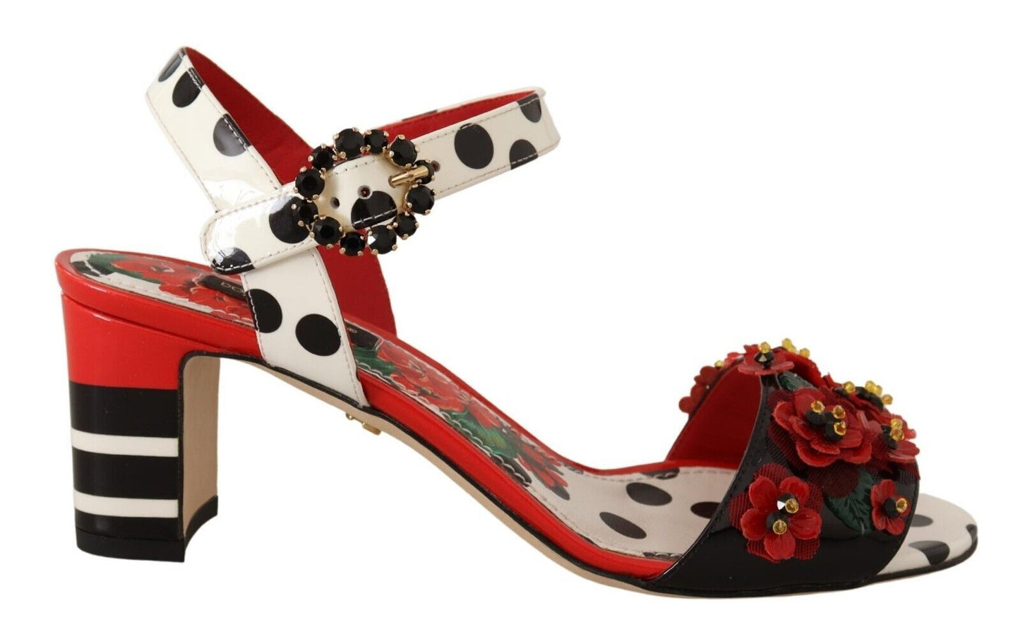 Dolce & Gabbana Multicolor Floral Crystal-Embellished Heels